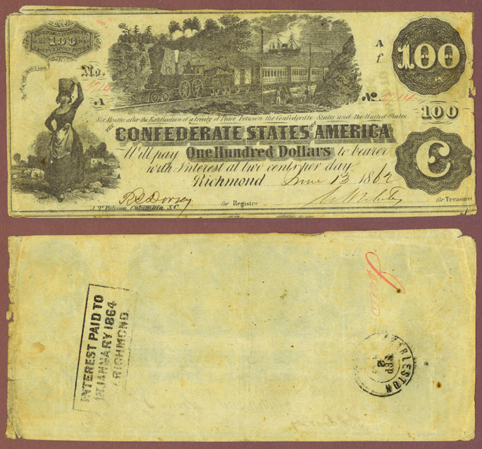 T-39 $100 1862 T-39 $100 1862 Confederate states currency