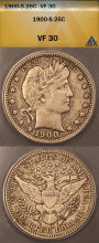 1900-S 25c ANACS VF 30