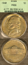 US Jefferson Nickel 1940 5 Cent PROOF PCGS PR 66