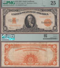 1922 $10 FR-1173 PMG Very Fine 25