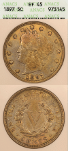 1897 5c ANACS EF 45