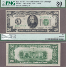 1934-B $20 FR-2056-G* "STAR" PMG VF 30