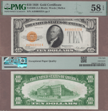 1928 - $10 FR-2400 PMG-Choice AU 58 EPQ
