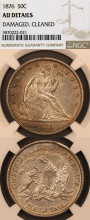 US Seated Liberty Half Dollar 1876 50c NGC AU