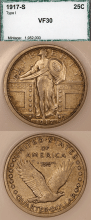 1917-S 25c Variety 1 PCI VF 30