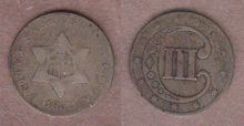 1852 3 Cent Type 1