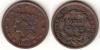 1843 1c US large cent
