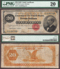 1882 $20 FR-1178 US large size gold certificate PMG VF 20