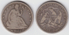 1874 50c Arrows US Seated Liberty silver half dollar