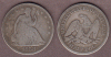 1858 50c US seated liberty silver half dollar