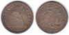 1873 25c Arrows US Seated Liberty silver quarter