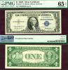 1935-F $1 FR-1615* *STAR* 65 EPQ *G Block US small size silver certificate PMG GEM Uncirculated 65 EPQ