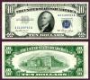 1953 $10 FR-1706 US small size silvercertificate blue seal 