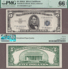 1953-A $5 FR-1656 US small size silver certificate PMG GEM Uncirculated 66 EPQ